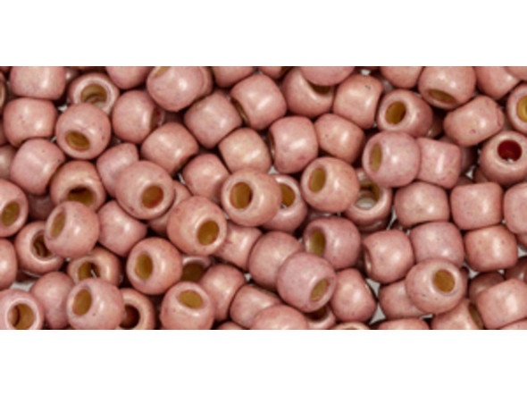 TOHO Glass Seed Bead, Size 6, PermaFinish - Matte Galvanized Peach Coral (Tube)
