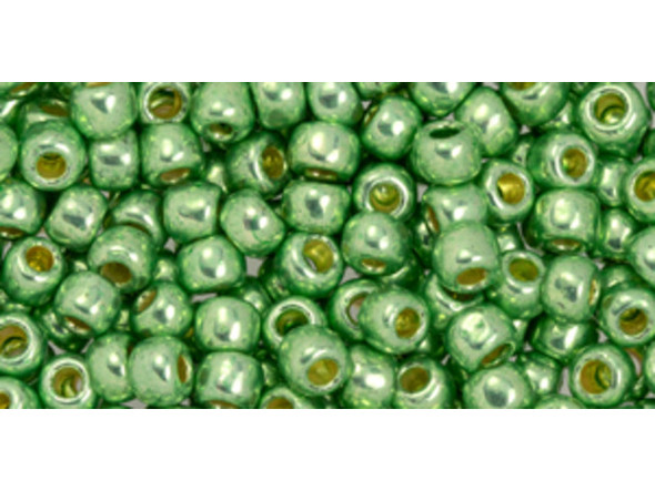 TOHO Glass Seed Bead, Size 6, PermaFinish - Galvanized Sea Foam (Tube)