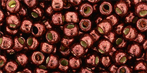 TOHO Glass Seed Bead, Size 6, PermaFinish - Galvanized Brick Red (tube)