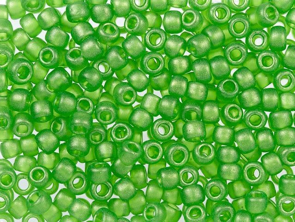 TOHO Glass Seed Bead, Size 6, HYBRID Sueded Gold Transparent Peridot (Tube)