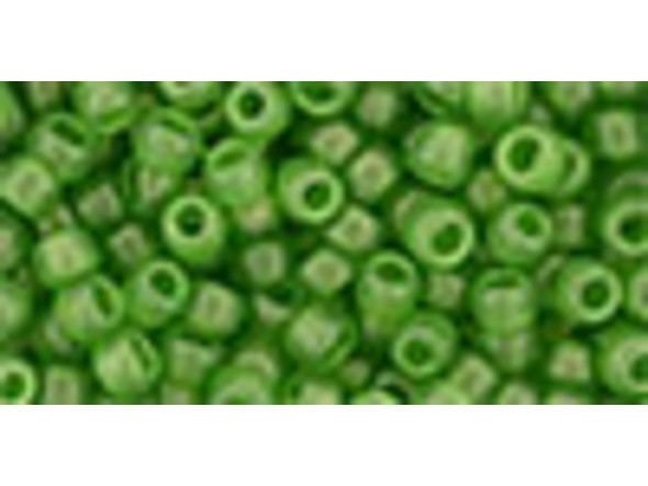 TOHO Glass Seed Bead, Size 6, HYBRID Sueded Gold Transparent Peridot (Tube)