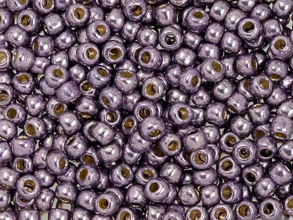 TOHO Glass Seed Bead, Size 6, PermaFinish - Metallic Pink Pewter (Tube)