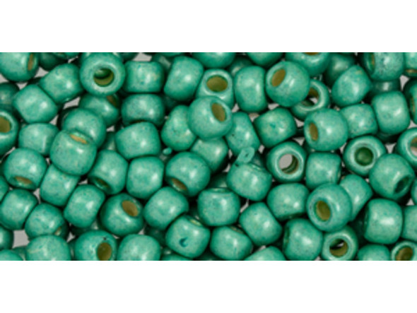 TOHO Glass Seed Bead, Size 6, PermaFinish - Galvanized Matte Lt Teal (Tube)