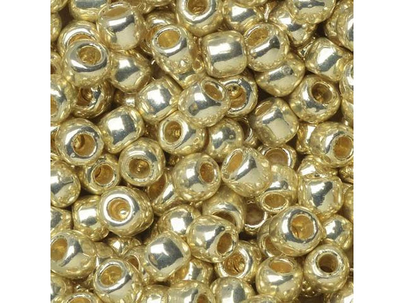 TOHO Glass Seed Bead, Size 6, PermaFinish - Galvanized Aluminum (Tube)