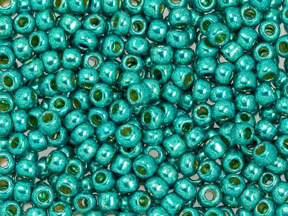 TOHO Glass Seed Bead, Size 6, PermaFinish - Galvanized Teal (Tube)