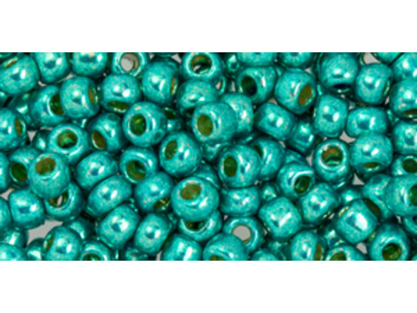 TOHO Glass Seed Bead, Size 6, PermaFinish - Galvanized Teal (Tube)