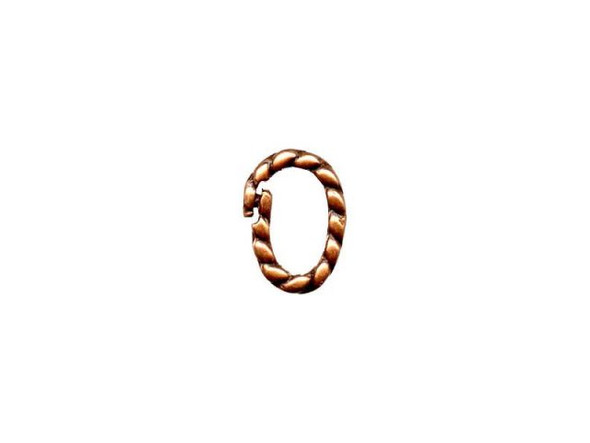 JBB Findings Antiqued Copper Plated Jump Ring, Locking, Twist, Oval (10 Pieces)