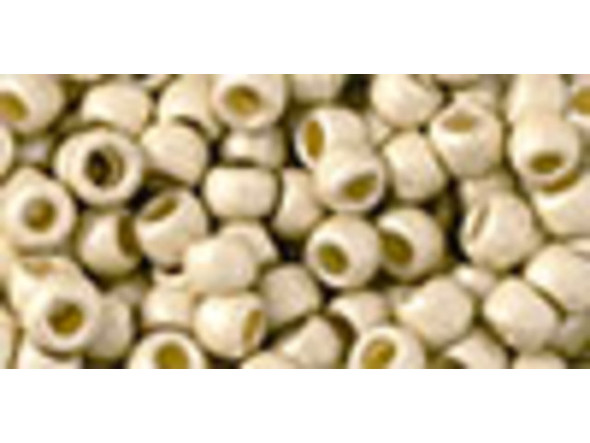 TOHO Glass Seed Bead, Size 6, PermaFinish - Matte Galvanized Aluminum (Tube)