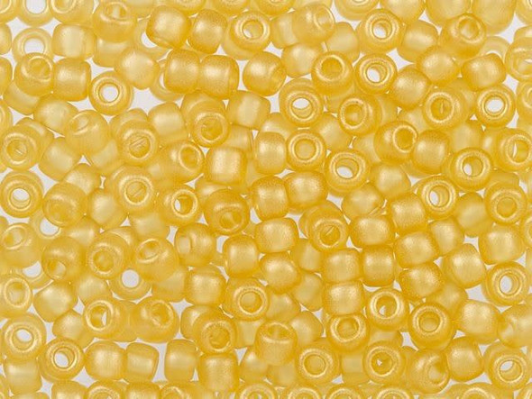 TOHO Glass Seed Bead, Size 6, HYBRID Sueded Gold Topaz (Tube)