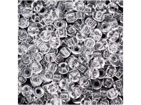 TOHO Glass Seed Bead, Size 8, 3mm, Transparent Crystal (Tube)