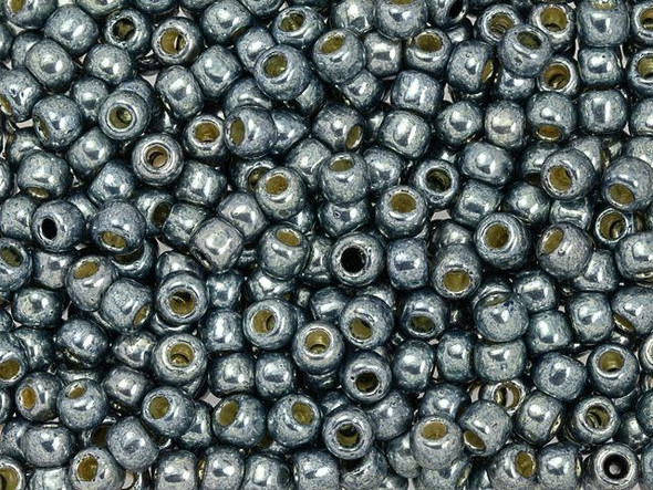 TOHO Glass Seed Bead, Size 6, PermaFinish - Galvanized Blue Slate (Tube)