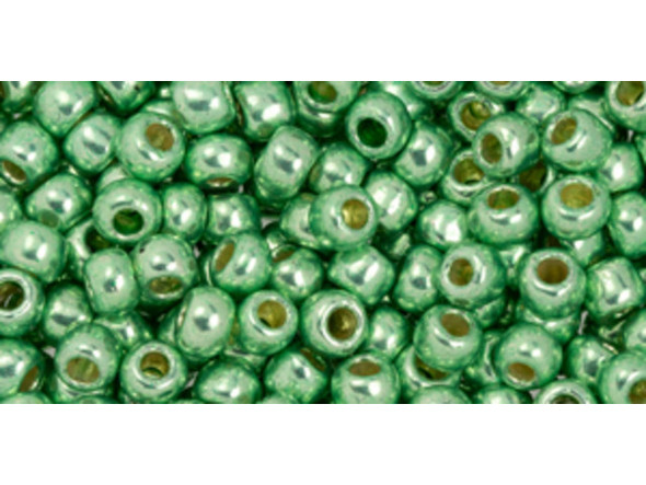 TOHO Glass Seed Bead, Size 6, PermaFinish - Galvanized Mint Green (Tube)