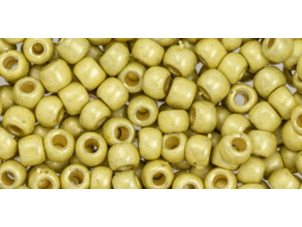 TOHO Glass Seed Bead, Size 6, PermaFinish - Galvanized Matte Yellow Gold (Tube)