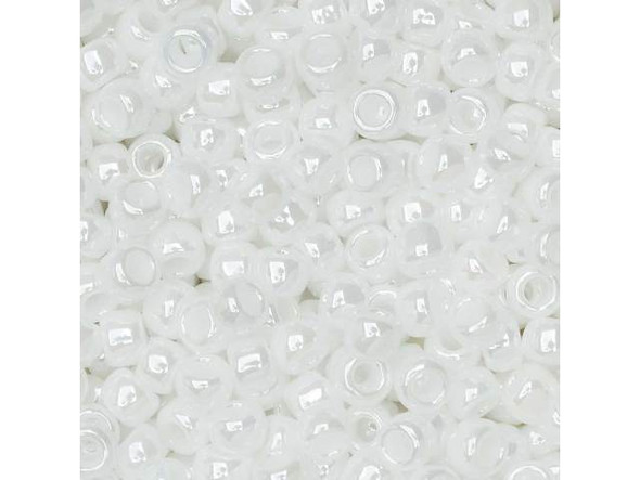 TOHO Glass Seed Bead, Size 8, 3mm, Opaque-Lustered White (Tube)