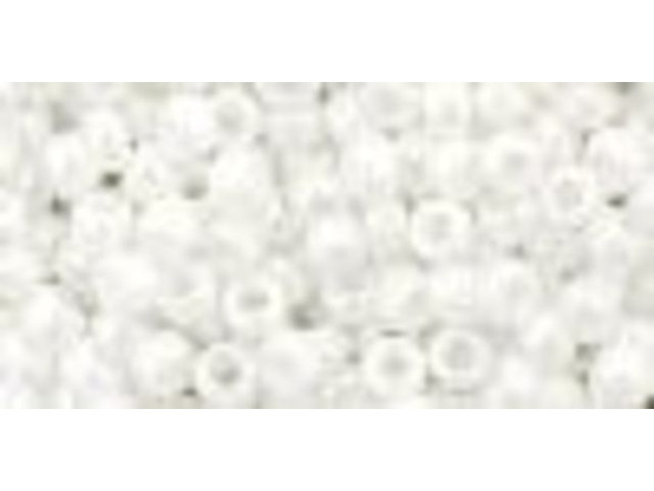 TOHO Glass Seed Bead, Size 8, 3mm, Opaque-Lustered White (Tube)