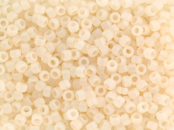 TOHO Glass Seed Bead, Size 8, 3mm, Ceylon Frosted Lt Ivory (Tube)