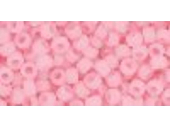 TOHO Glass Seed Bead, Size 8, 3mm, Ceylon Frosted Innocent Pink (Tube)