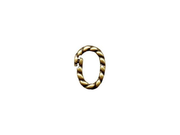 JBB Findings Antiqued Brass Plated Jump Ring, Locking, Twist, Oval (10 Pieces)