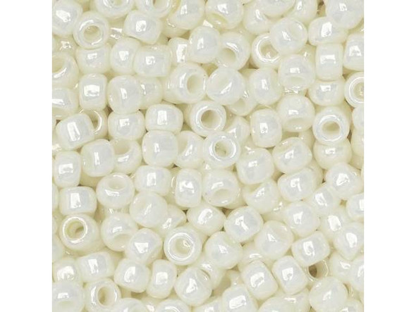 TOHO Glass Seed Bead, Size 8, 3mm, Opaque-Lustered Navajo White (Tube)