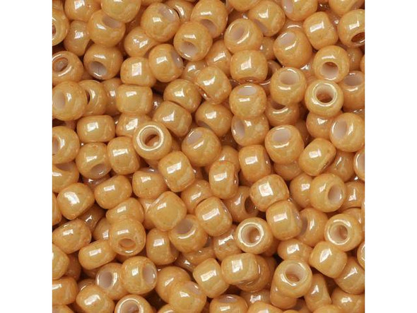 TOHO Glass Seed Bead, Size 8, 3mm, Opaque-Lustered Dk Beige (Tube)