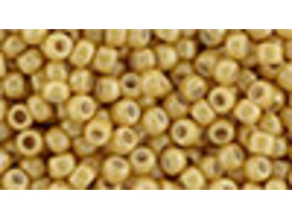 TOHO Glass Seed Bead, Size 8, 3mm, Opaque-Lustered Dk Beige (Tube)