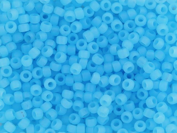 TOHO Glass Seed Bead, Size 8, 3mm, Ceylon Frosted Aqua (Tube)