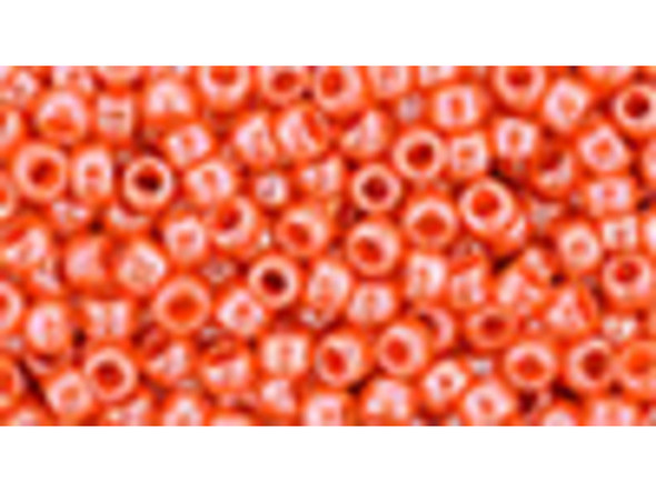 TOHO Glass Seed Bead, Size 8, 3mm, Opaque-Lustered Pumpkin (Tube)