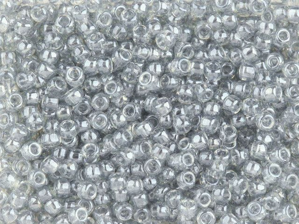 TOHO Glass Seed Bead, Size 8, 3mm, Transparent-Lustered Black Diamond (Tube)