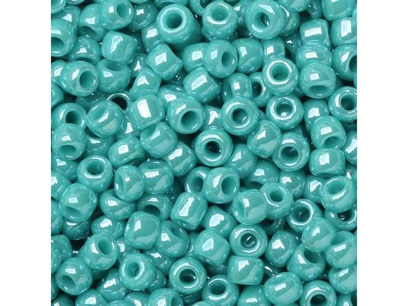 TOHO Glass Seed Bead, Size 8, 3mm, Opaque-Lustered Turquoise (Tube)