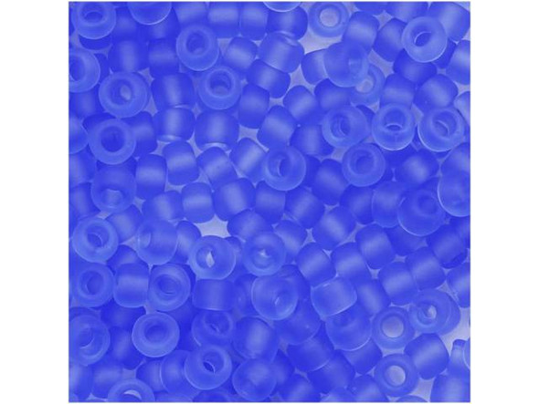 TOHO Glass Seed Bead, Size 8, 3mm, Transparent-Frosted Lt Sapphire (Tube)