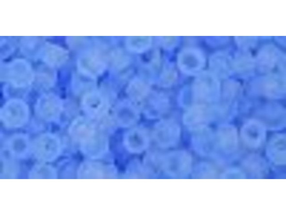 TOHO Glass Seed Bead, Size 8, 3mm, Transparent-Frosted Lt Sapphire (Tube)