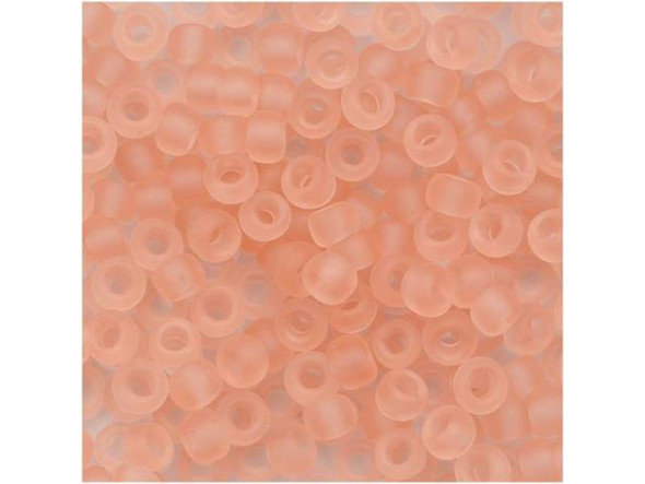 TOHO Glass Seed Bead, Size 8, 3mm, Transparent-Frosted Rosaline (Tube)