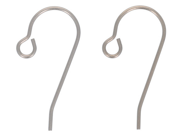 Titanium French Hook Earring Wires, Plain (100 pieces)