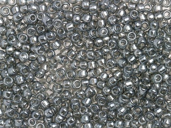 TOHO Glass Seed Bead, Size 8, 3mm, Transparent Gray Luster (Tube)