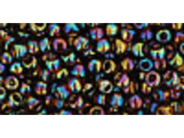 TOHO Glass Seed Bead, Size 8, 3mm, Transparent-Rainbow Smoky Topaz (Tube)