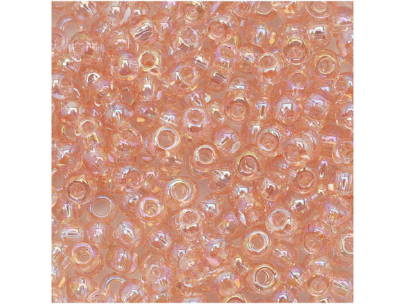TOHO Glass Seed Bead, Size 8, 3mm, Transparent-Rainbow Rosaline (Tube)
