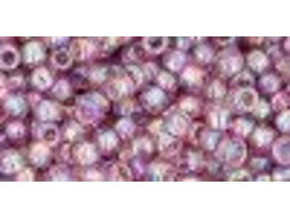 TOHO Glass Seed Bead, Size 8, 3mm, Transparent Rainbow Lt Amethyst (Tube)