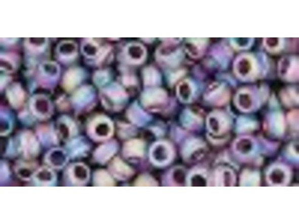 TOHO Glass Seed Bead, Size 8, 3mm, Transparent Rainbow Frosted Amethyst (Tube)