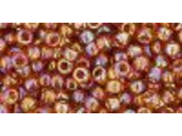 TOHO Glass Seed Bead, Size 8, 3mm, Transparent-Rainbow Topaz (Tube)