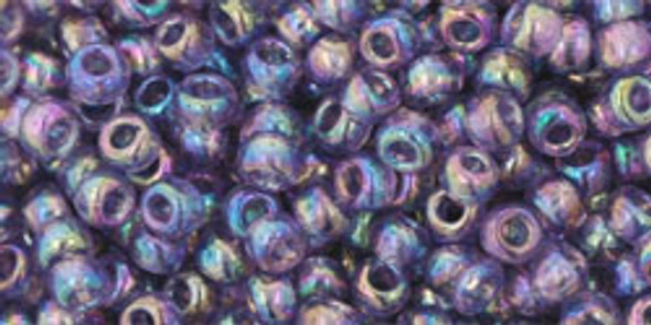 TOHO Glass Seed Bead, Size 8, 3mm, Transparent Rainbow Sugar Plum (tube)