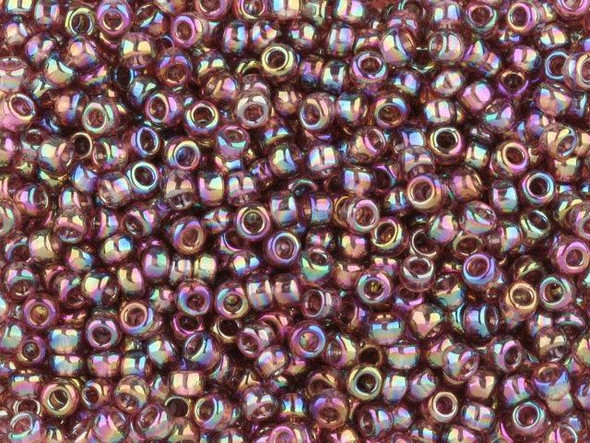 TOHO Glass Seed Bead, Size 8, 3mm, Transparent Rainbow Med Amethyst (Tube)