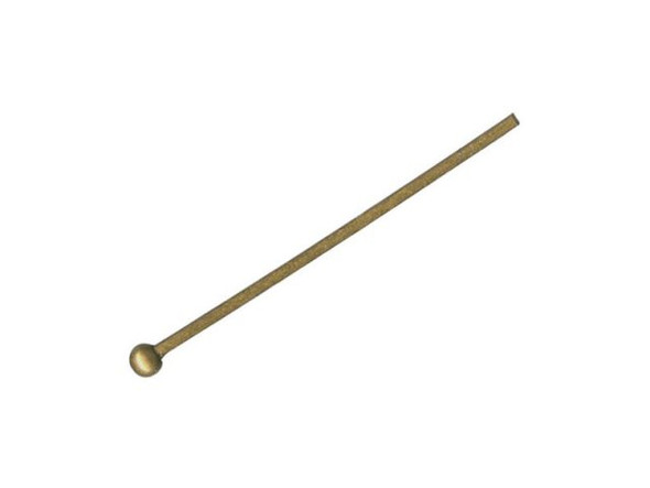 Antiqued Brass Plated Ball End Head Pin, Standard, 1" (100 Pieces)
