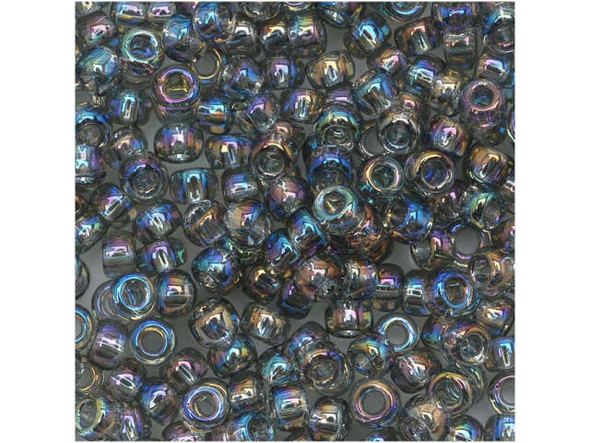 TOHO Glass Seed Bead, Size 8, 3mm, Transparent-Rainbow Black Diamond (Tube)