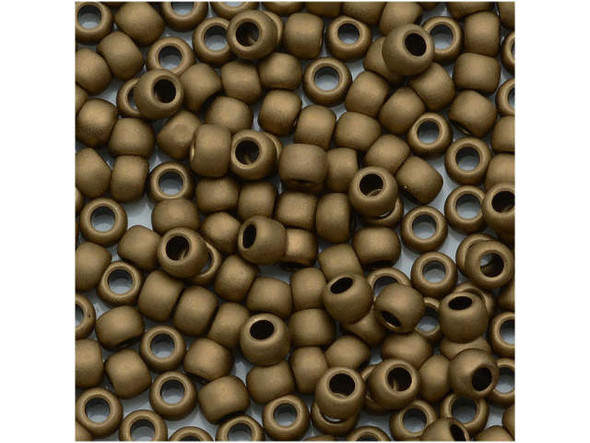 TOHO Glass Seed Bead, Size 8, 3mm, Frosted Bronze (Tube)