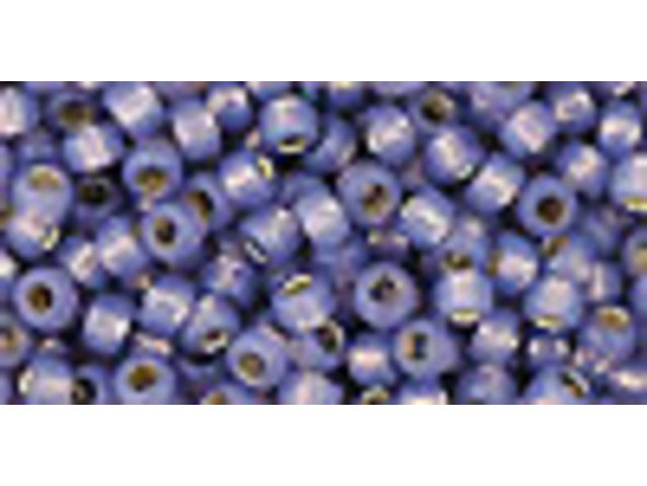 TOHO Glass Seed Bead, Size 8, 3mm, Silver-Lined Milky Lavender (Tube)