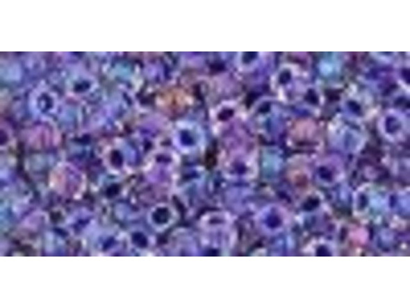 TOHO Glass Seed Bead, Size 8, 3mm, Inside-Color Rainbow Crystal/Tanzanite-Lined (Tube)