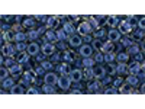 TOHO Glass Seed Bead, Size 8, 3mm, Inside-Color Luster Crystal/Capri Blue-Lined (Tube)