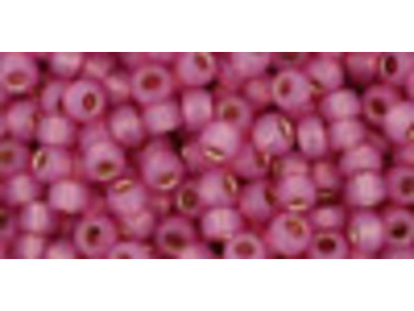 TOHO Glass Seed Bead, Size 8, 3mm, Silver-Lined Milky Mauve (Tube)