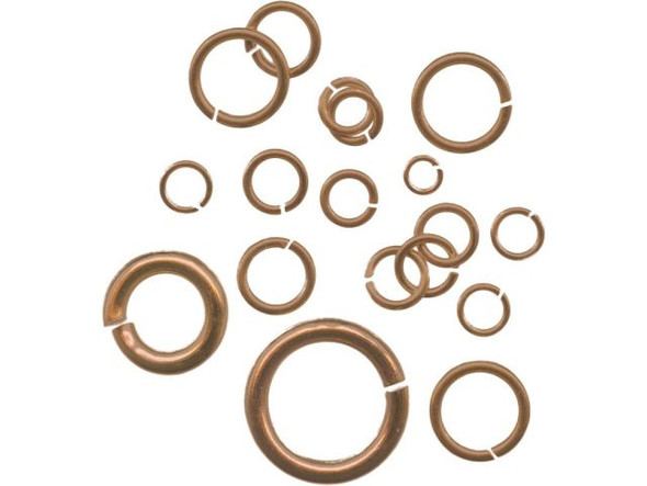 Antiqued Copper Plated Jump Ring, Round, Assorted Sizes (ounce)