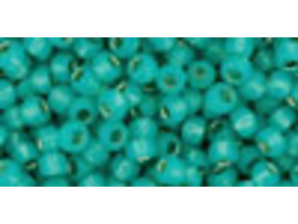 TOHO Glass Seed Bead, Size 8, 3mm, Silver-Lined Milky Teal (Tube)